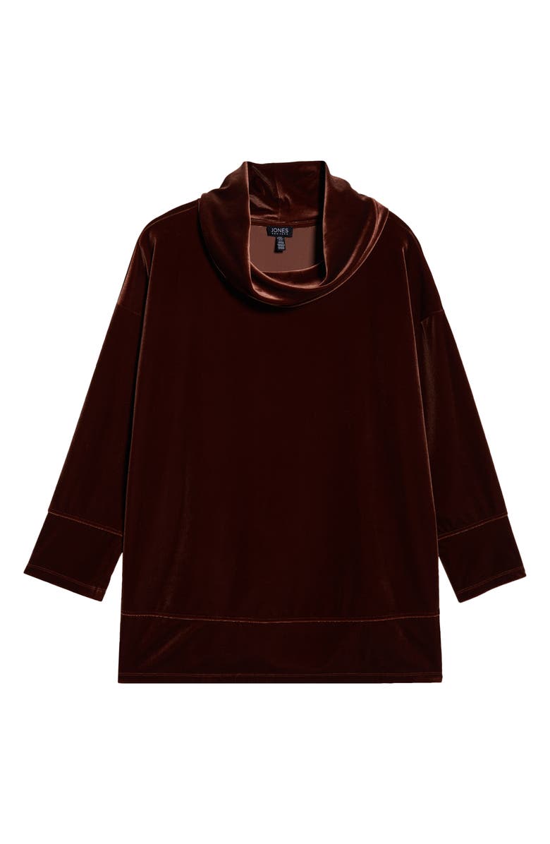 Jones New York Cowl Neck Velour Top, Alternate, color, Carob