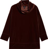Jones New York Cowl Neck Velour Top