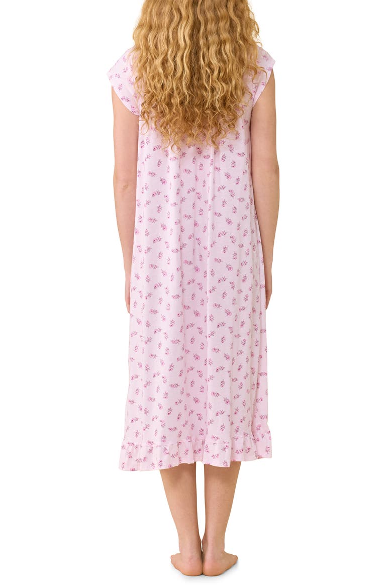 Cap Sleeve Short Cotton Jersey Nightgown, Alternate, color, PINK FLOWER