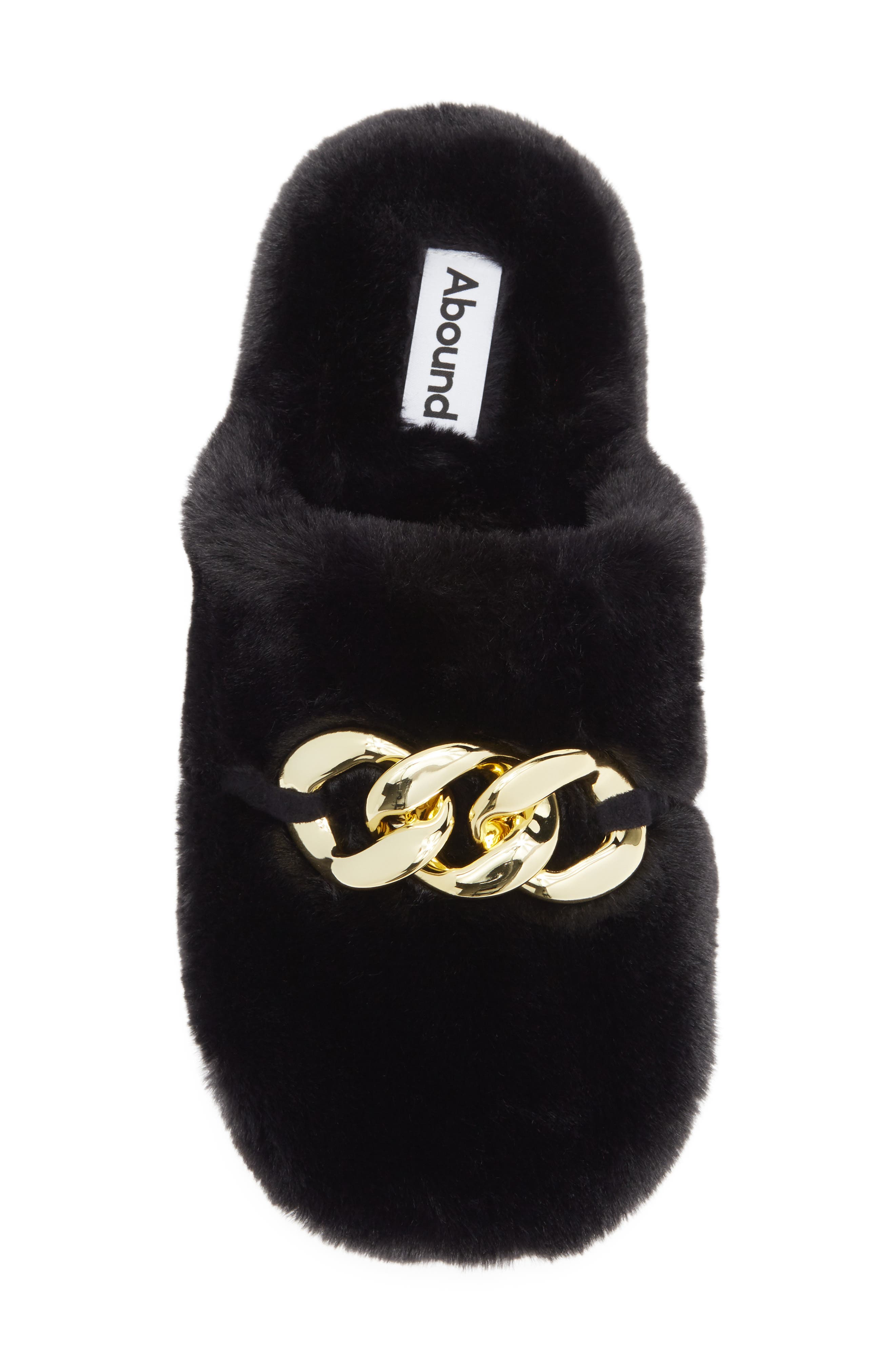 Abound Raya Faux Fur Slipper, Alternate, color, Black