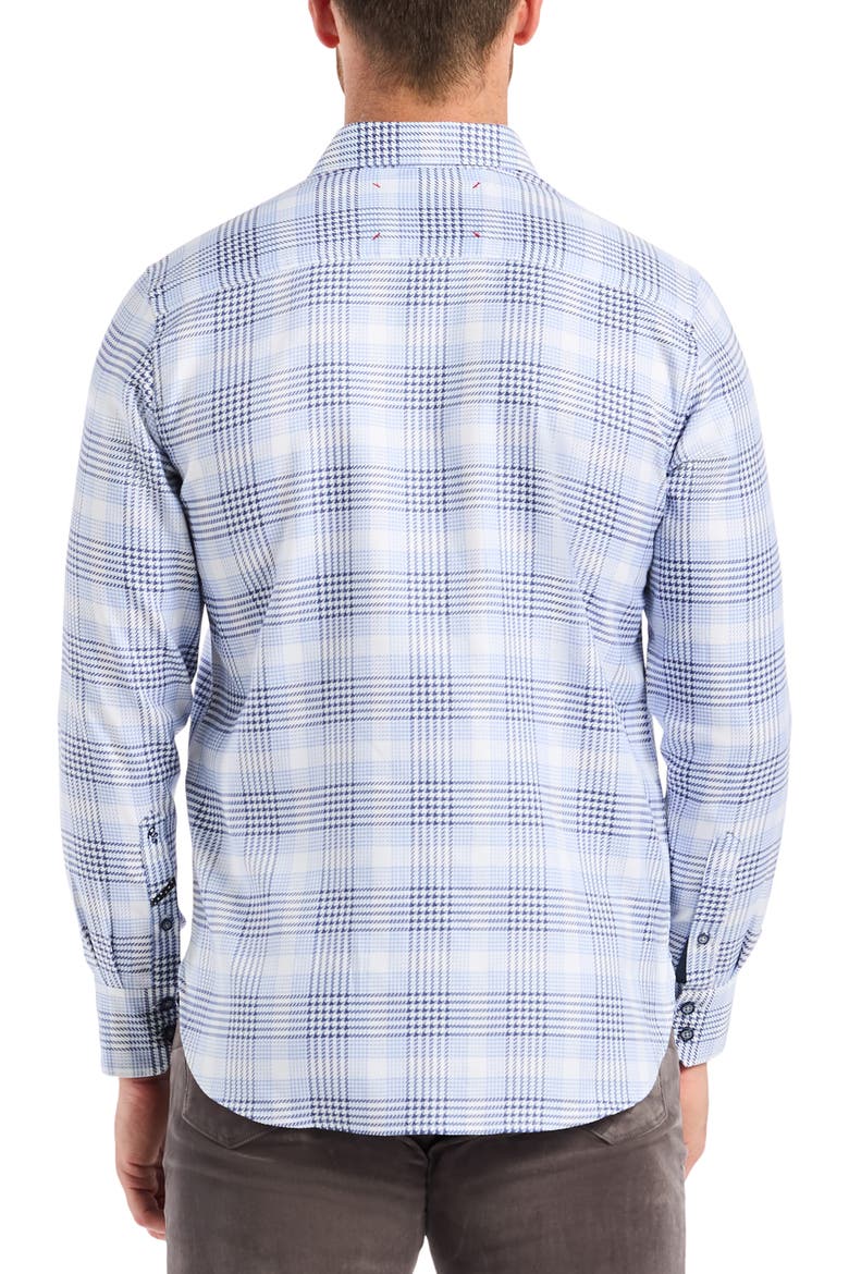 Delford Plaid Cotton Button-Up Shirt, Alternate, color, NAVY