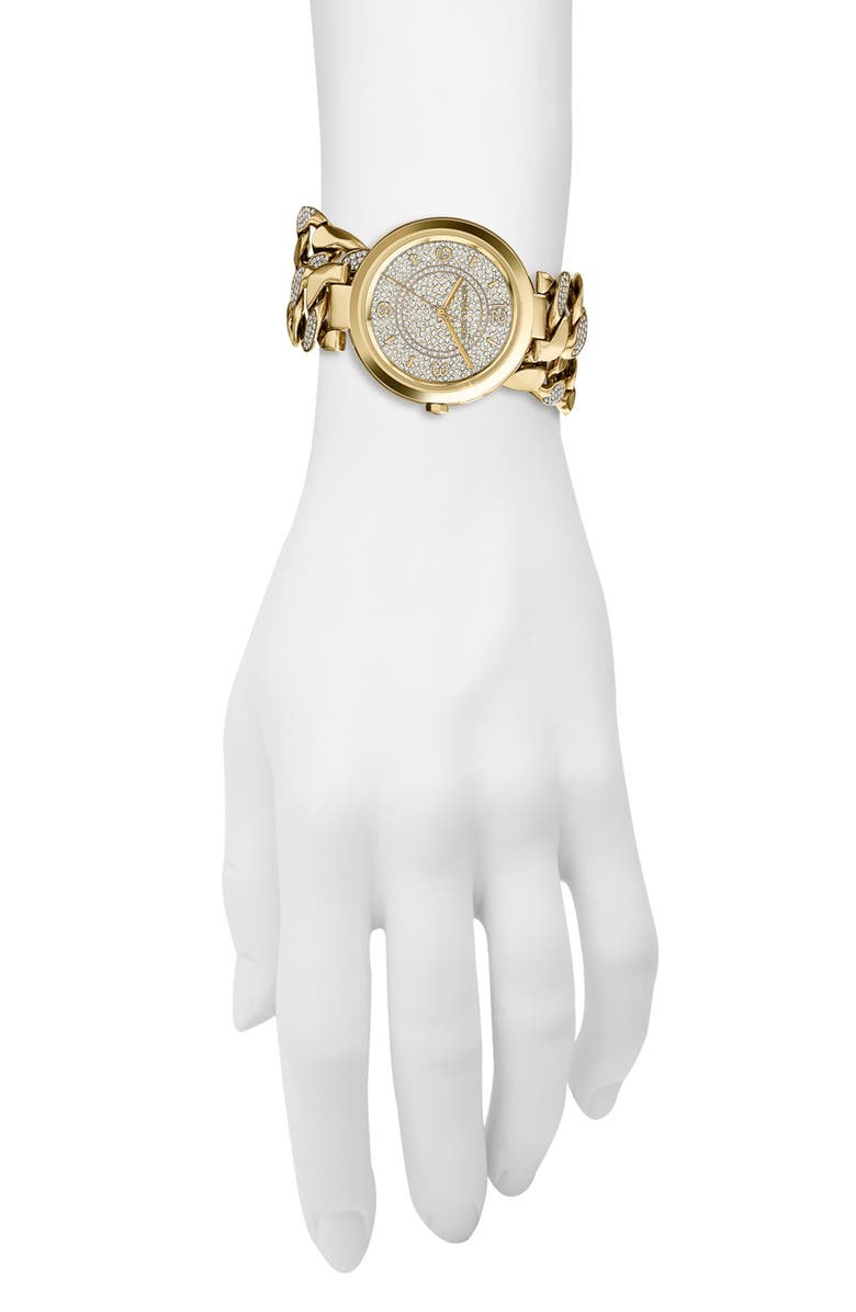 MICHAEL Michael Kors Michael Kors 'Ellie' Pavé Wrap Chain Link Watch, 38mm, Alternate, color,