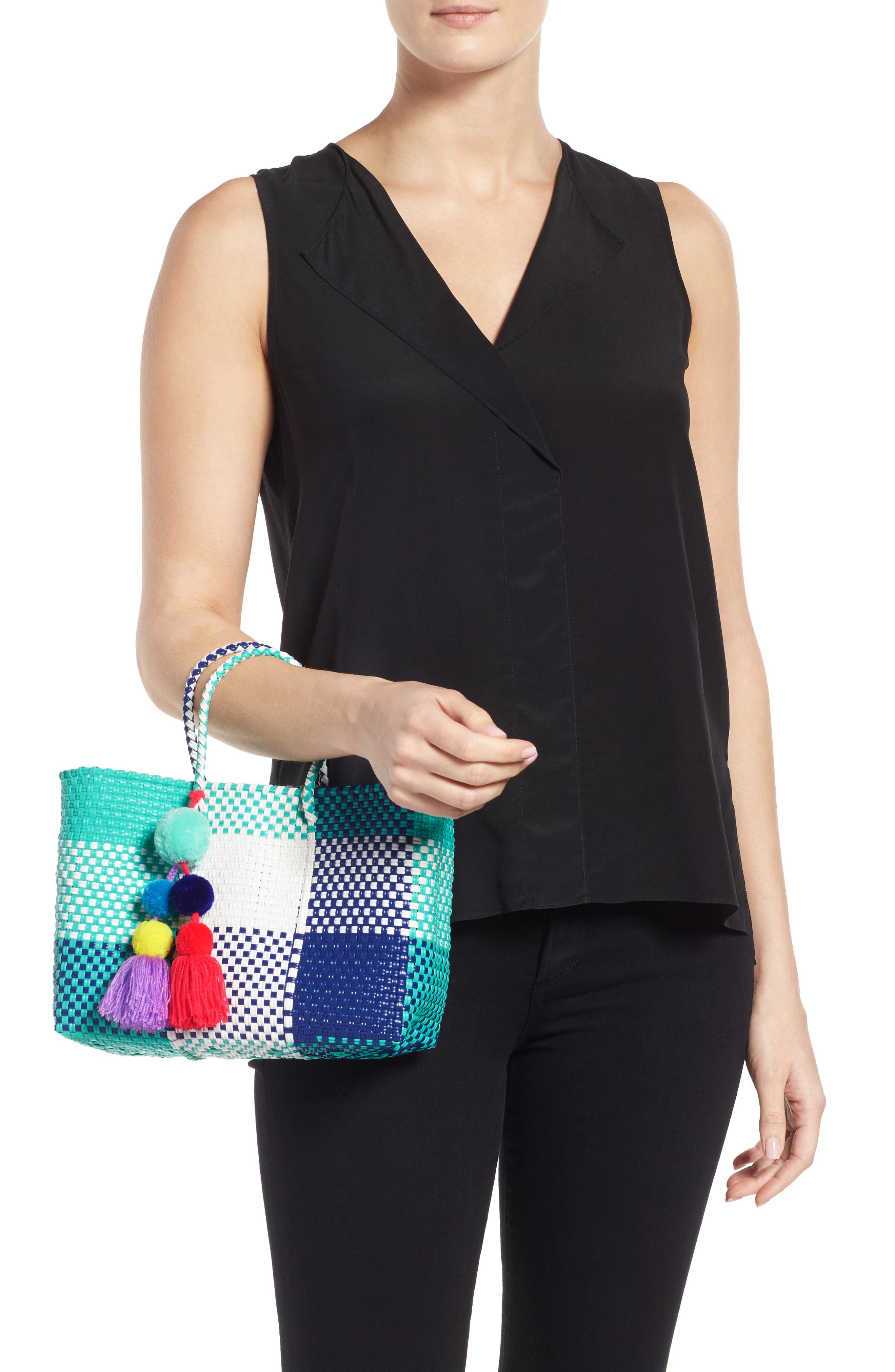 Mini Stella Tote, Alternate, color, BLUE PLAID