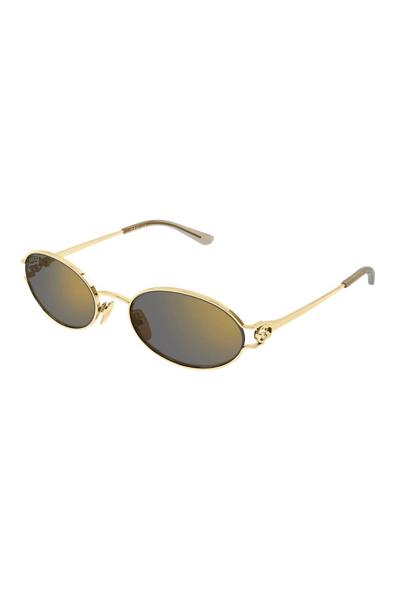 GG2233S 55mm Polarized Gradient Oval Sunglasses, Alternate, color, GOLD 2