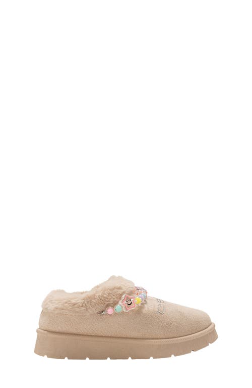 Bebe Kids' Cozy Friendship Beaded Faux Fur Trim Slipper In Multi