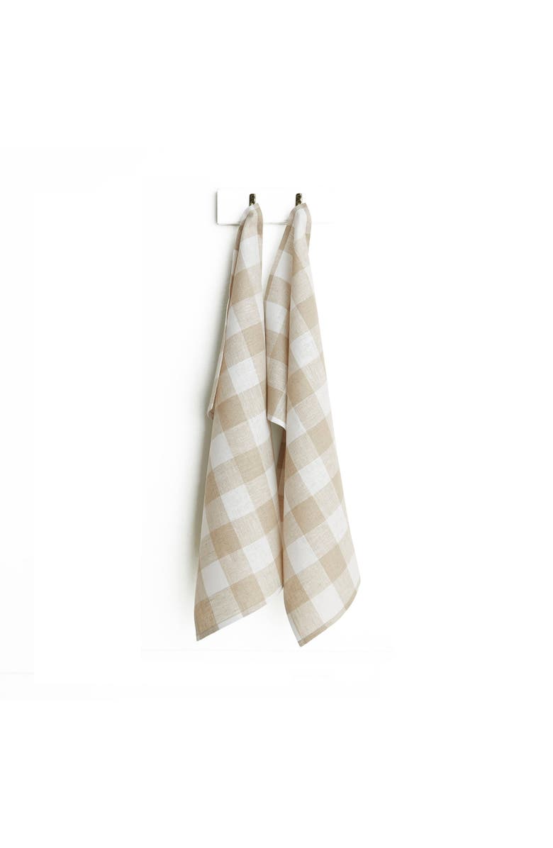 Solino Home Linen Kitchen Towels - Buffalo Check, Main, color, Natural And White