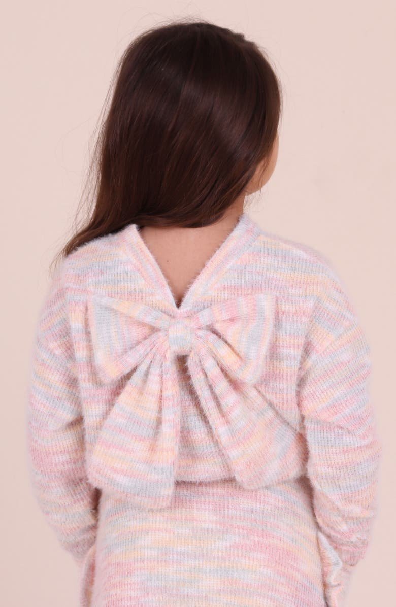 TINY TRIBE Kids' Bow Back Sweater, Alternate, color, Pink Multi