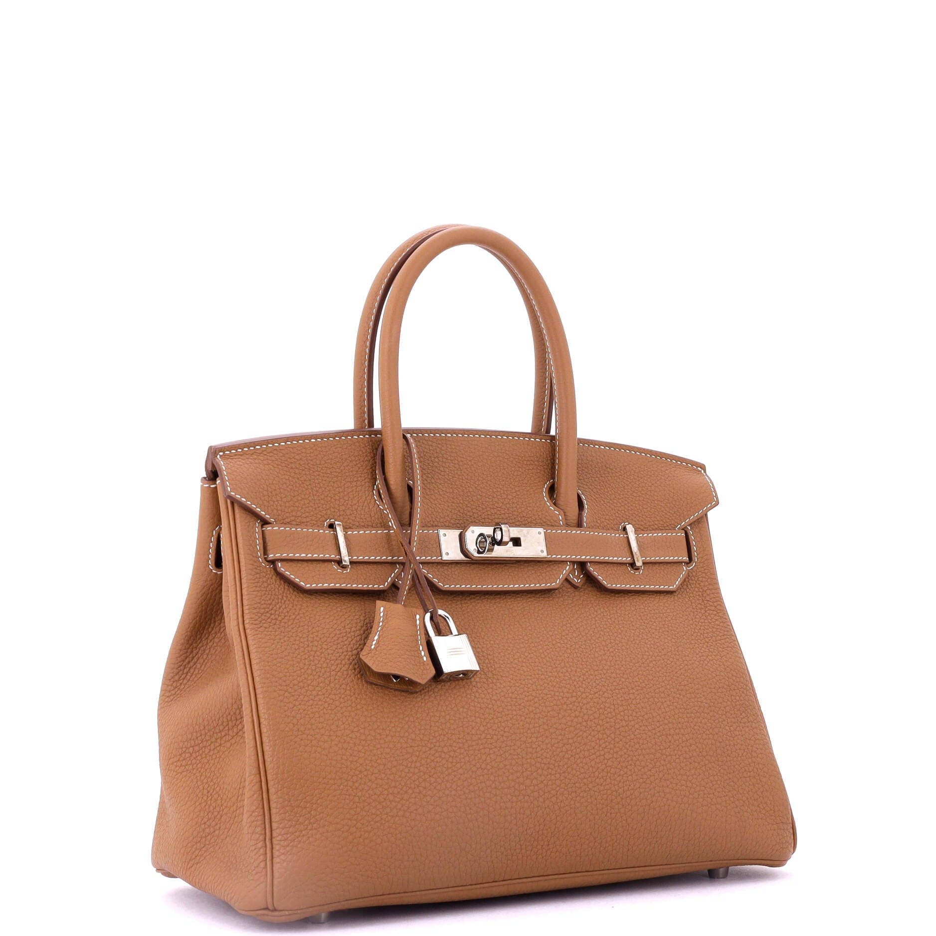 Pre-Owned Hermes Birkin Handbag Brown Togo with Palladium Hardware 30, Alternate, color, 