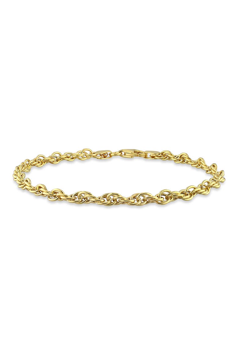 18K Yellow Gold Plated Sterling Silver Singapore Chain Bracelet, Main, color, GOLD