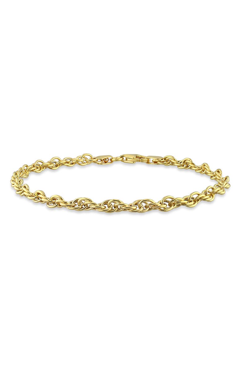 DELMAR 18K Yellow Gold Plated Sterling Silver Singapore Chain Bracelet, Main, color, 