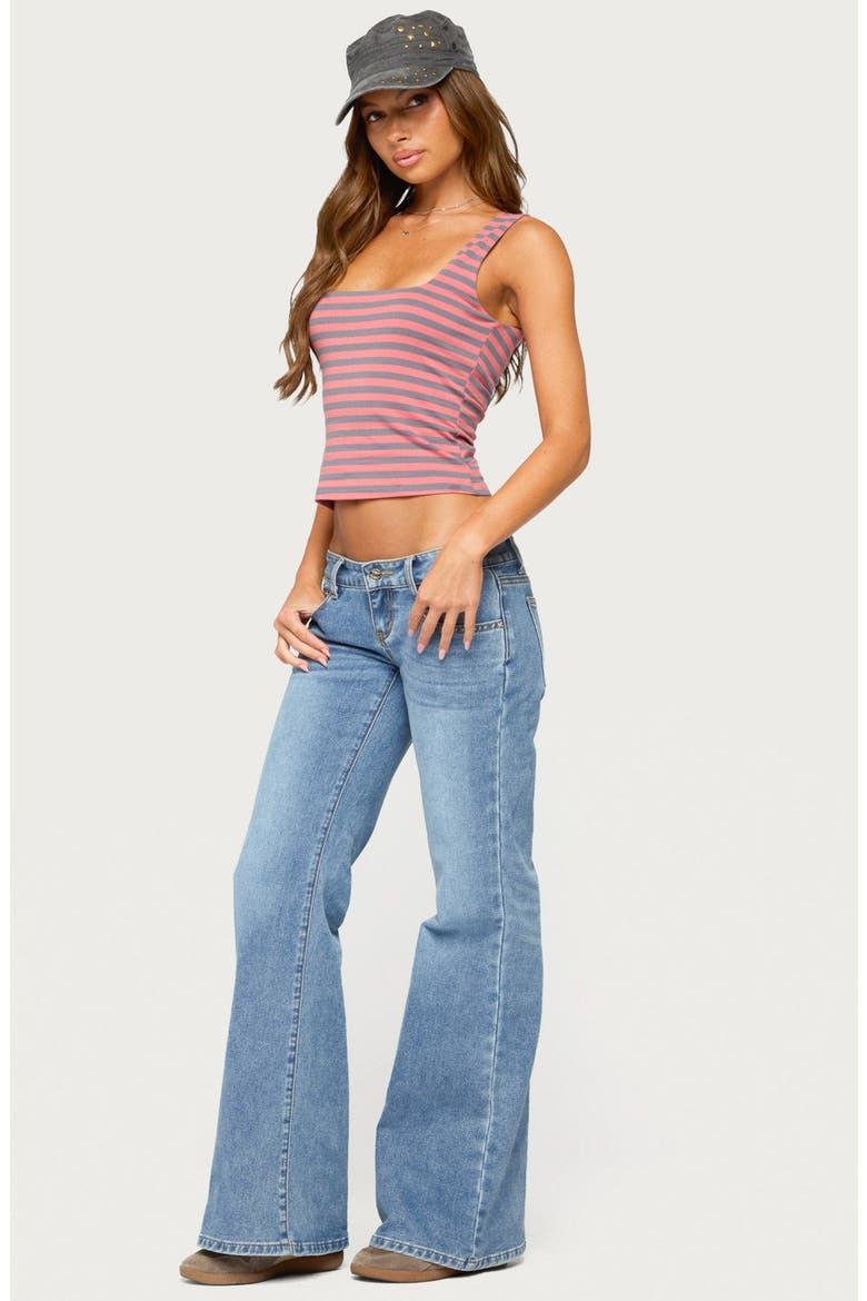 Striped Built-In Bra Tank Top, Alternate, color, RED-WASHED-AND-GRAY
