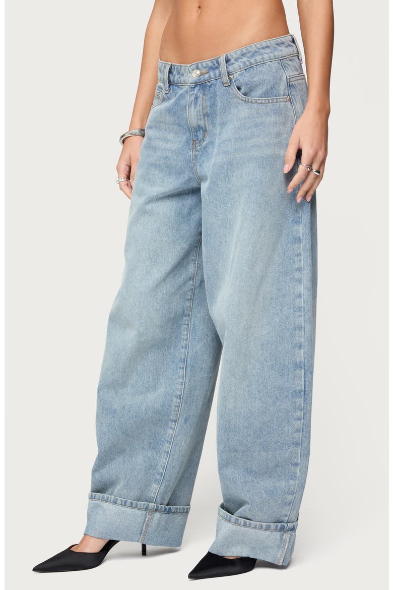Kella Low Rise Extra Oversize Jeans, Alternate, color, BLUE-VINTAGE-WASHED