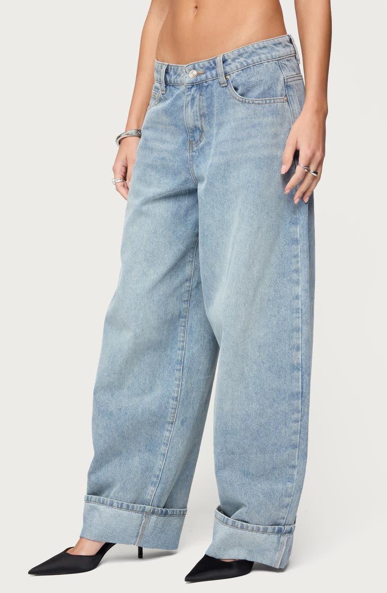 EDIKTED Kella Low Rise Extra Oversize Jeans, Alternate, color, Blue-Vintage-Washed
