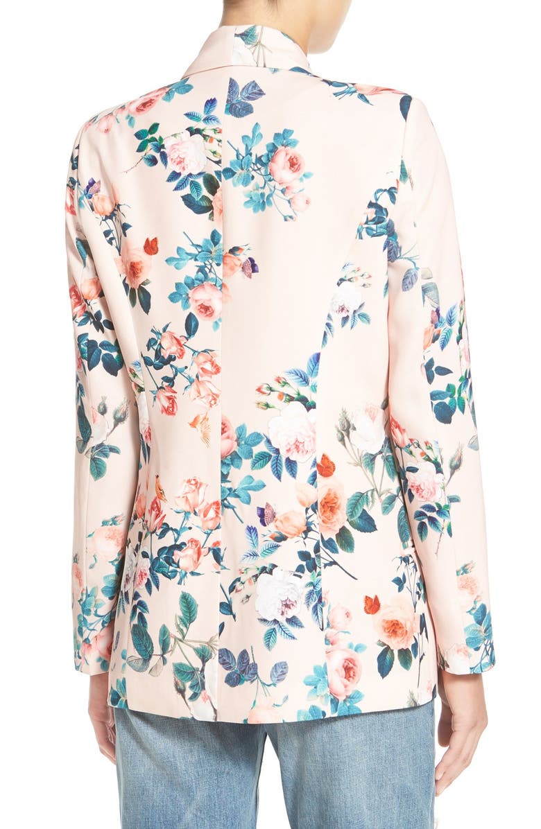 Mural Floral Print Blazer, Alternate, color,