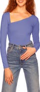 Susana Monaco Diagonal Neck Long Sleeve Top