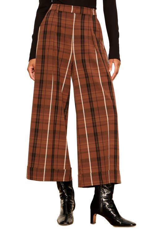 Terrace Plaid Crop Wide Leg Pants