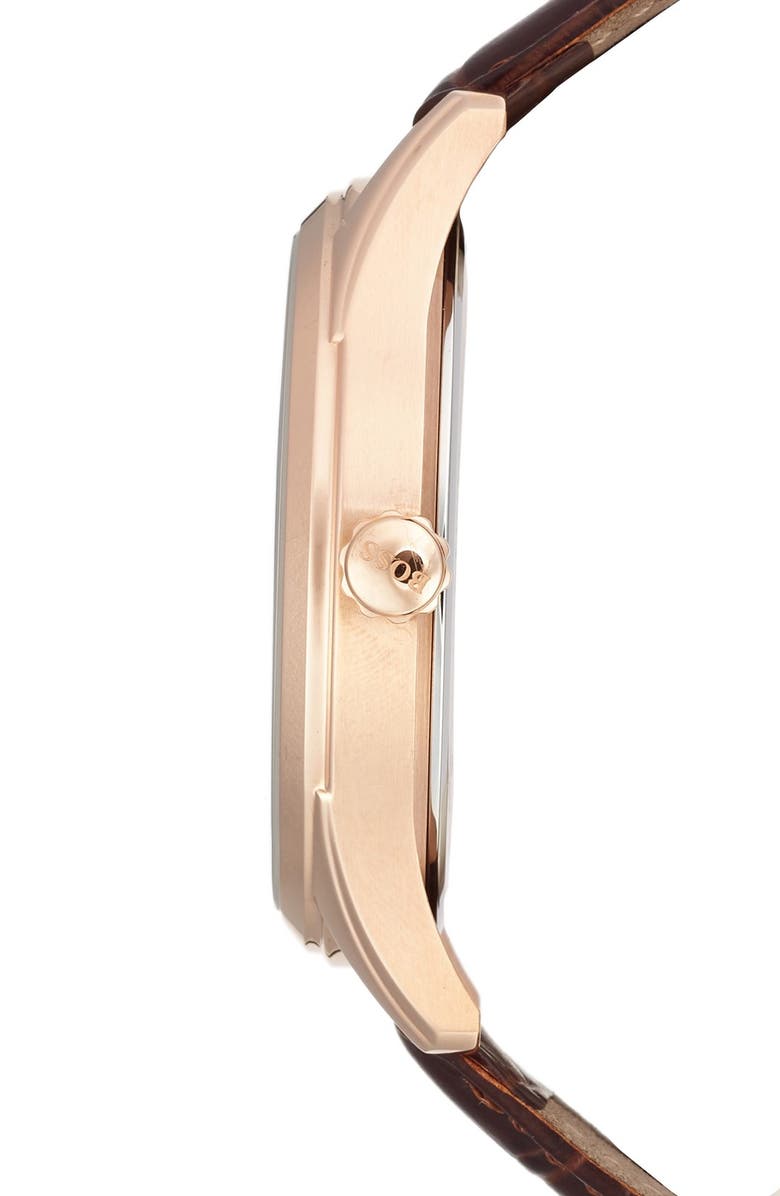 BOSS 'Ambassador' Embossed Leather Strap Watch, 43mm, Alternate, color, 