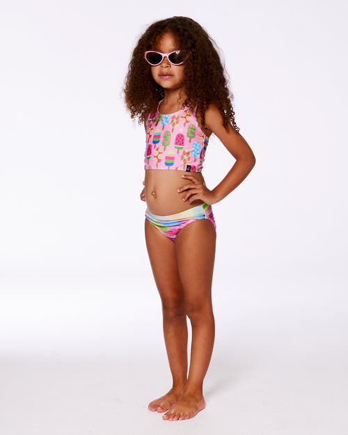 Deux Par Deux Little Girl's Printed Two-piece Swimsuit Multicolored In Multicolored