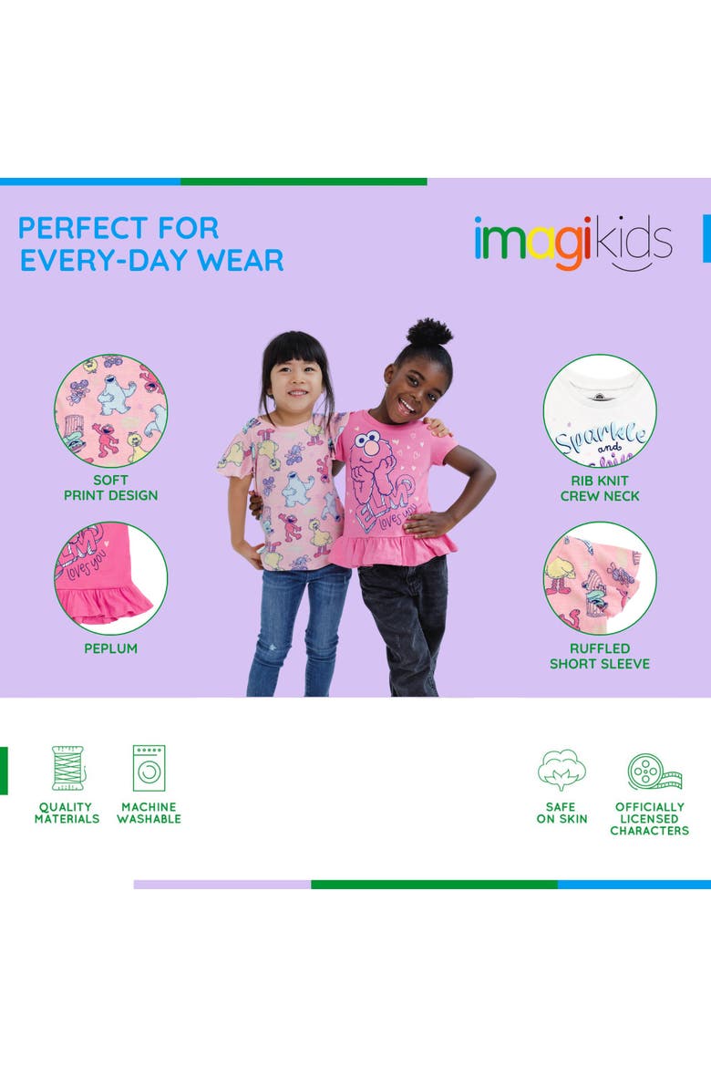 3-Pack Short Sleeve Tees, Alternate, color, Sesame Pink White