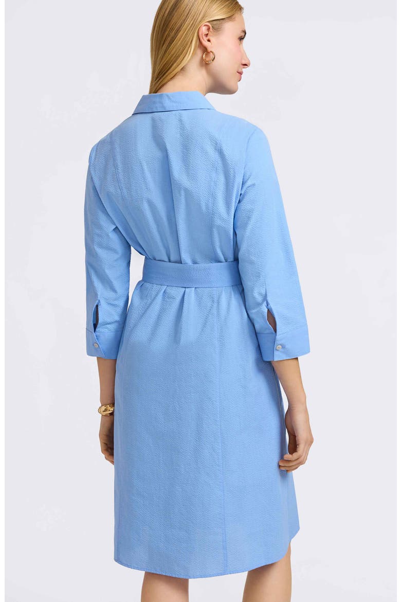Fiona Belted Seersucker Shirtdress, Alternate, color, LAKE BLUE