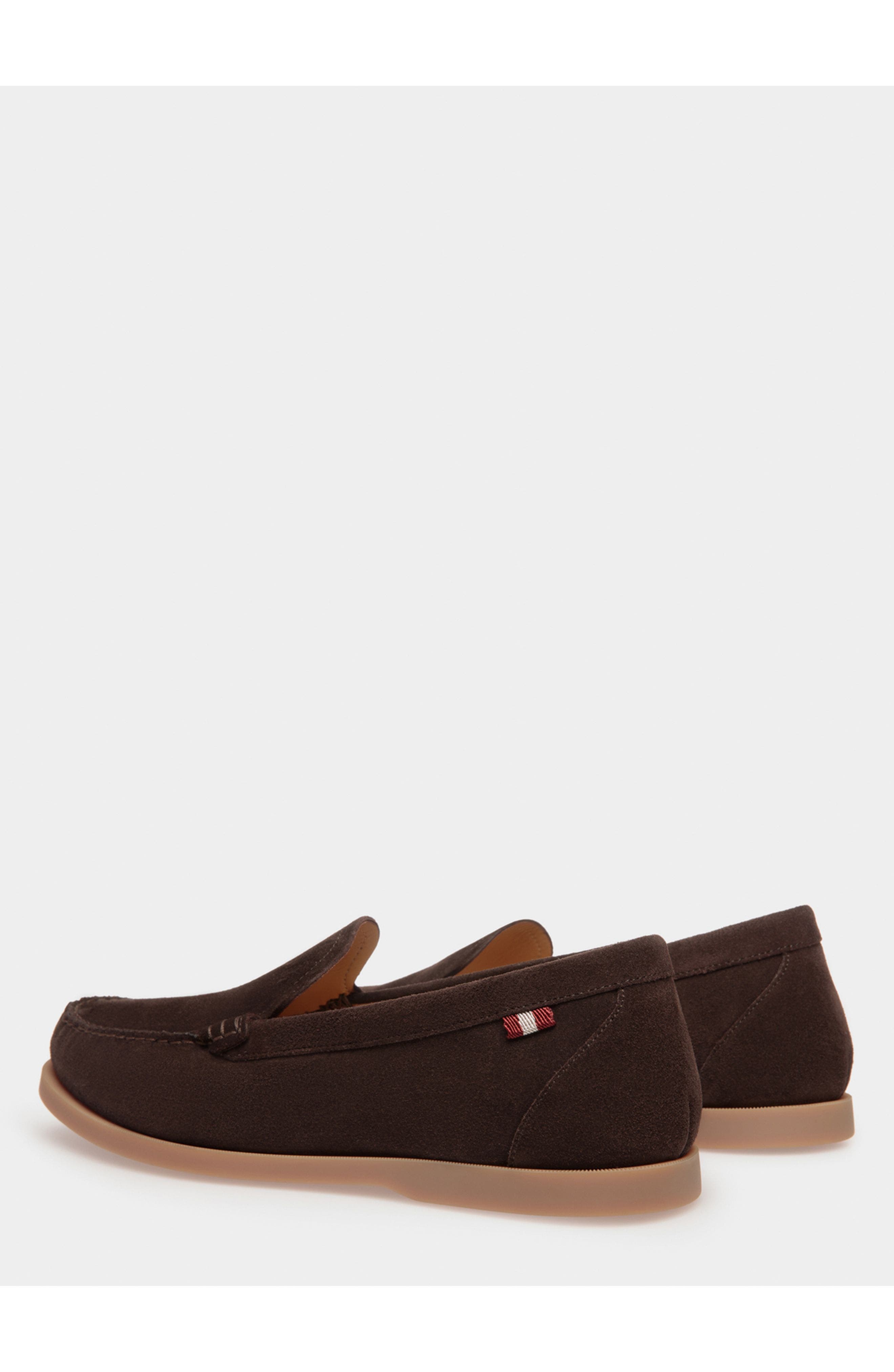Bally Nelson Loafer in Calf Suede, Alternate, color, Ebano 21