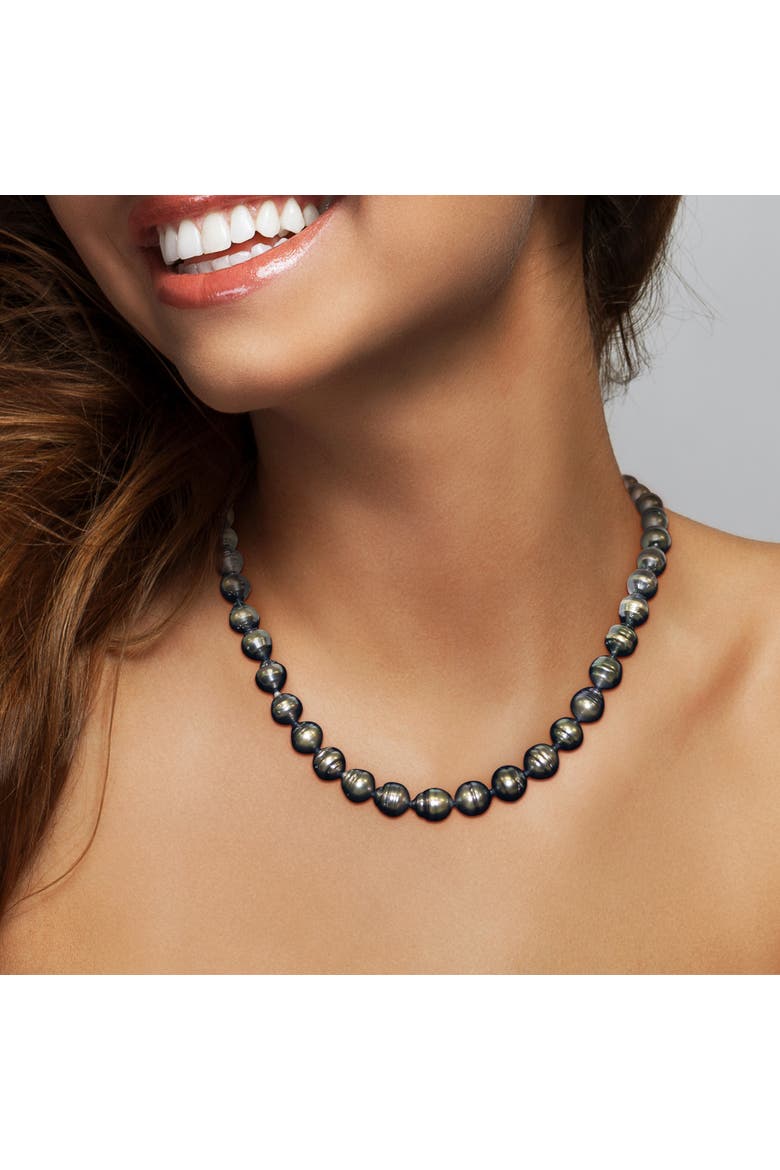 8-9.5mm Cultured Tahitian Pearl Necklace 14k, Alternate, color, Tahitian Pearl