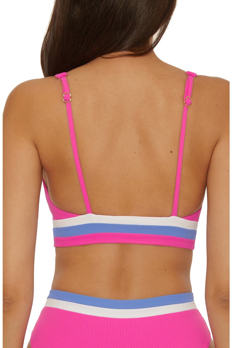 Coast Line Rib Bikini Top, Alternate, color, ROSE BERRY