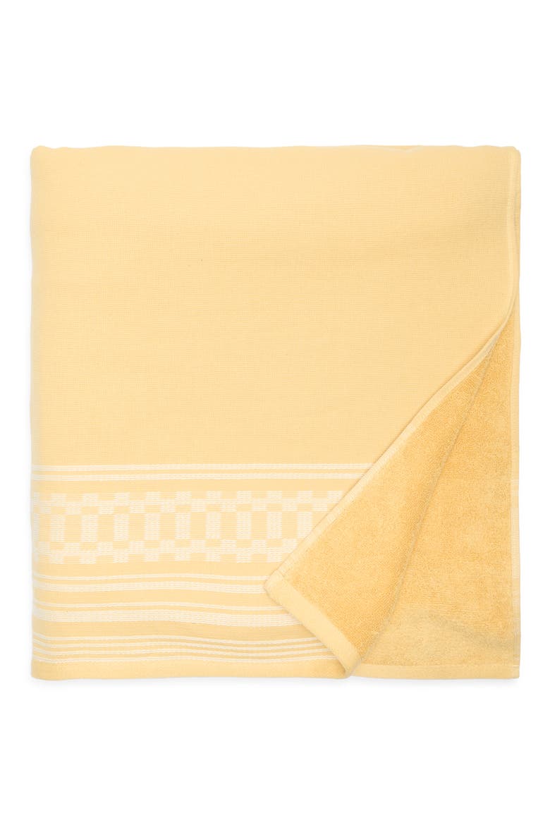 Oversize Turkish Cotton Terry Beach Towel, Main, color, YELLOW SAHARA