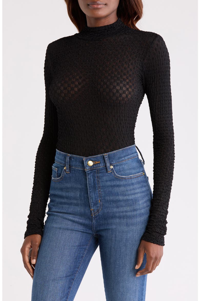 Mesh Turtleneck, Main, color, NOIR