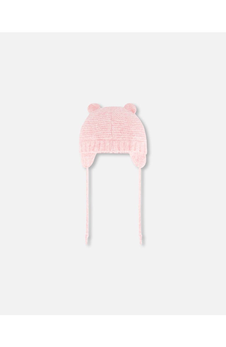 Deux par Deux Baby Girl's Knit Hat With Ears Pink, Alternate, color, Coral Cloud