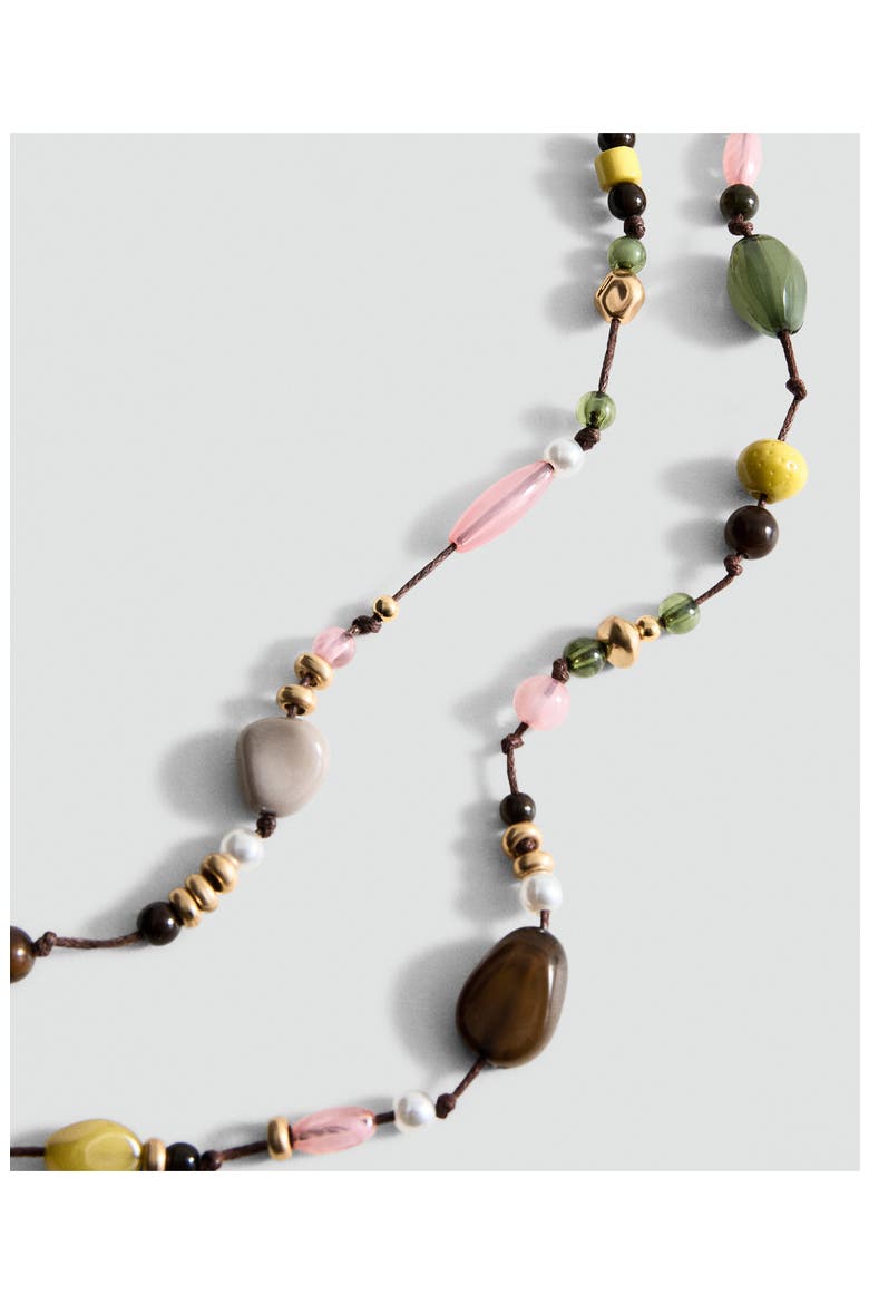 Beaded Layered Necklace, Alternate, color, PASTEL GREEN