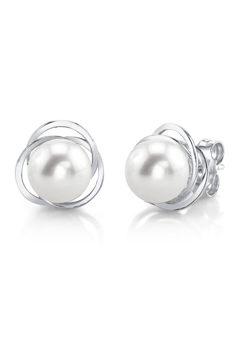 Freshwater Pearl Lexi Earrings, Main, color, White Gold