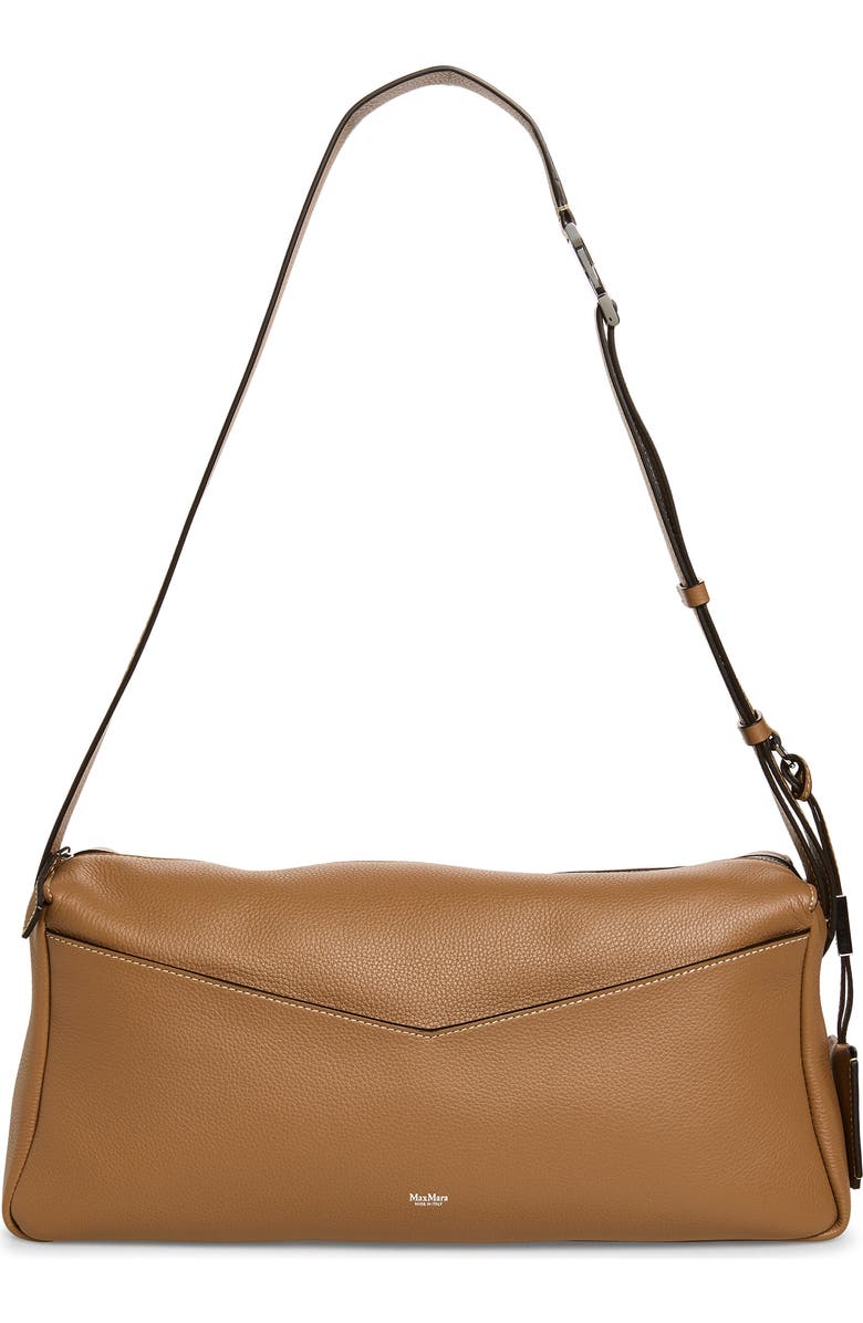 Max Mara Skipper Leather Shoulder Bag, Main, color, Brown