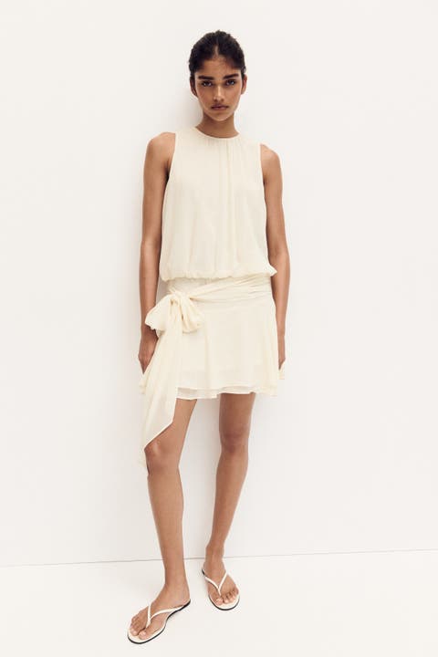 Tie-detail Chiffon Dress
