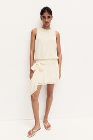 H&M Tie-detail Chiffon Dress
