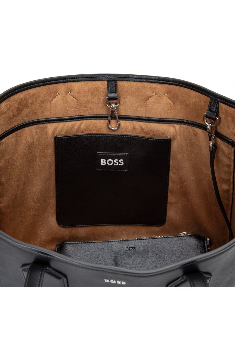 BOSS Liriel Faux Leather Shopper Bag, Alternate, color, Black