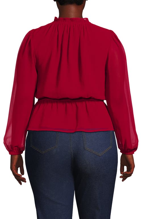 Lands' End Chiffon Peplum Top In Multi