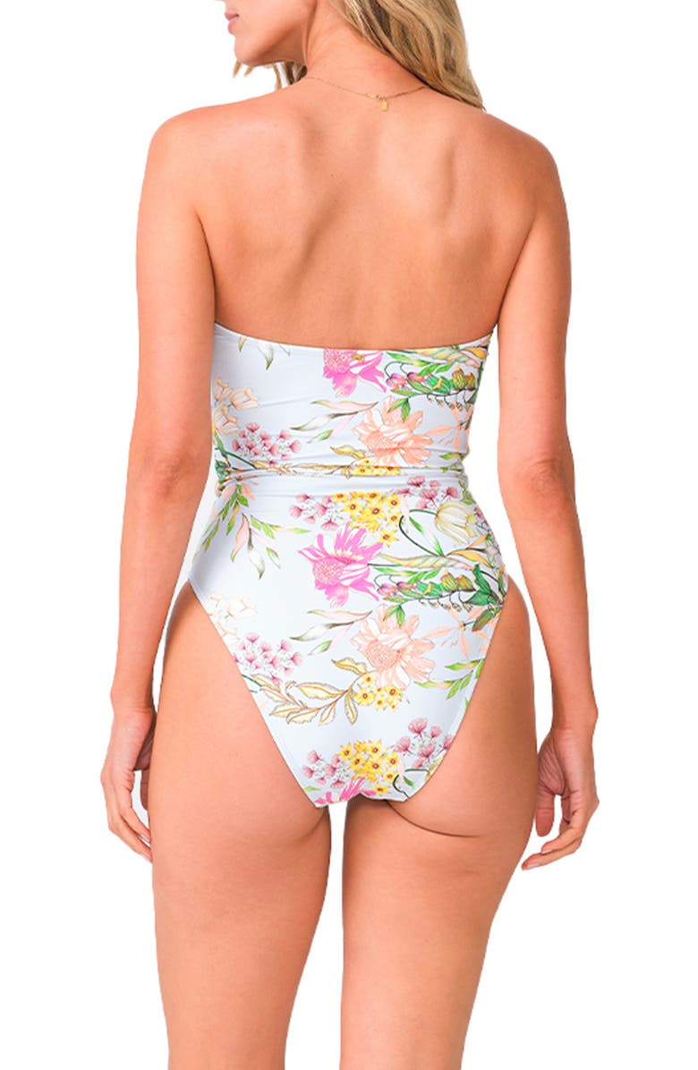 PQ SWIM Ring Strapless One-Piece Swimsuit, Alternate, color, Floret