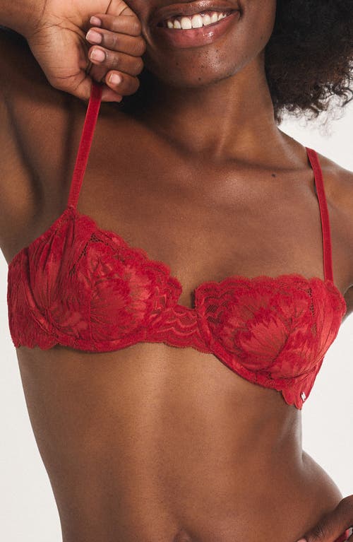 Savage X Fenty Plush Rush Unlined Underwire Balconette Bra In Red