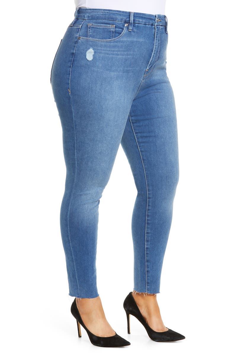 Good American Good Legs Zebra Pocket High Waist Skinny Fit Jeans, Alternate, color, 