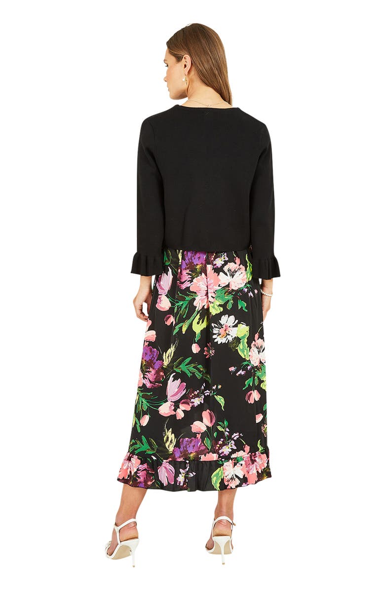 Yumi Bell Sleeve Cropped Cardigan, Alternate, color, Black