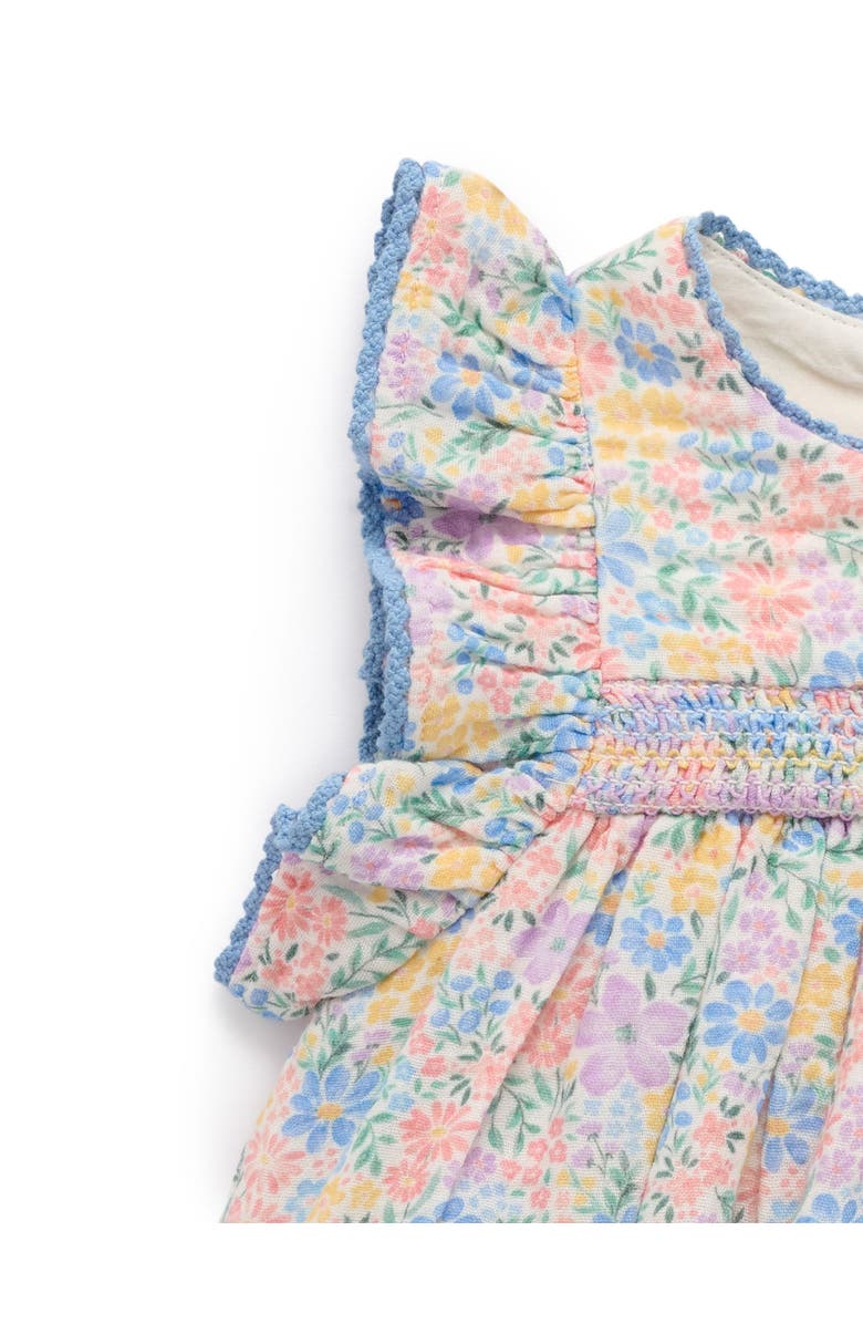 Purebaby Smocked Dress, Alternate, color, Isabella Print