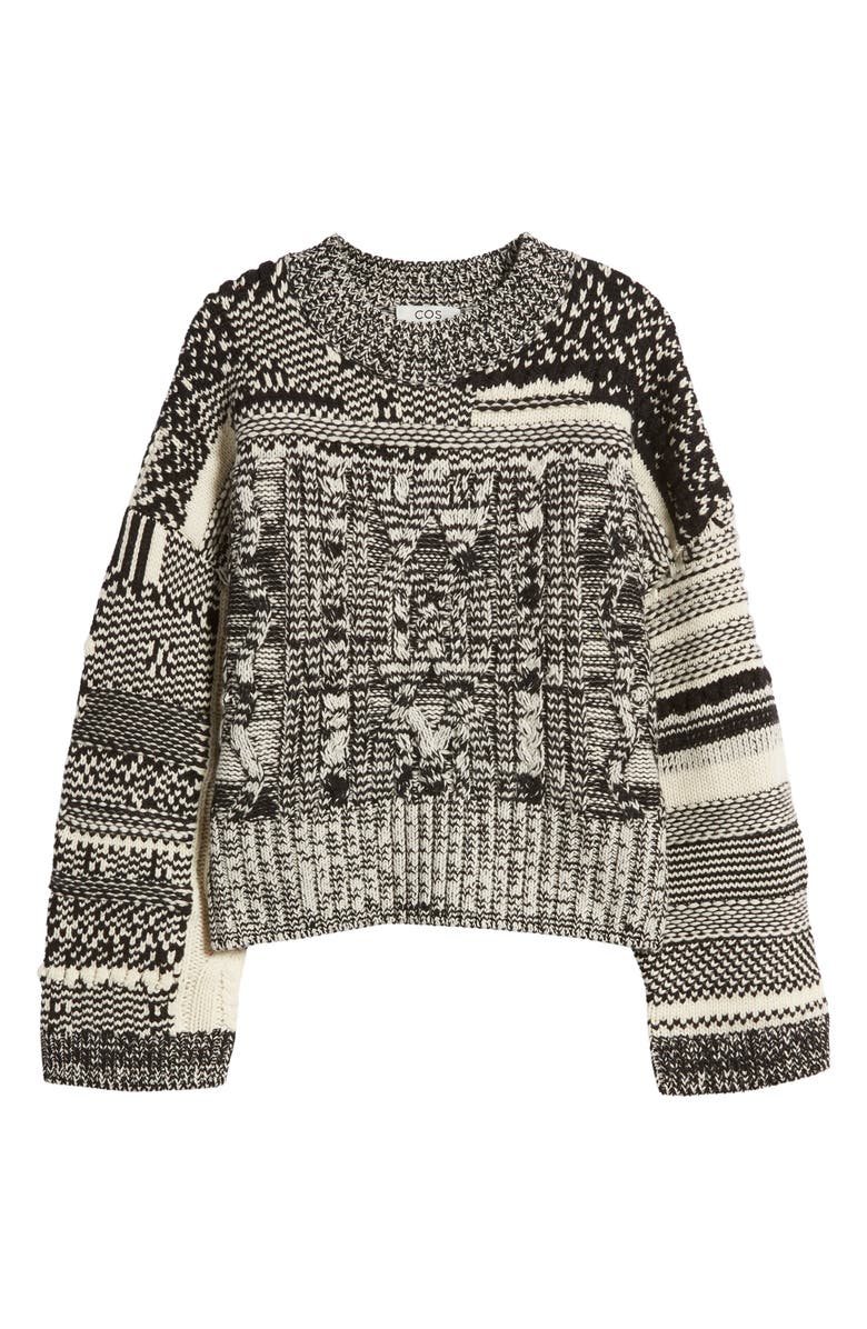 COS Marled Fair Isle Wool & Cashmere Sweater, Alternate, color, 