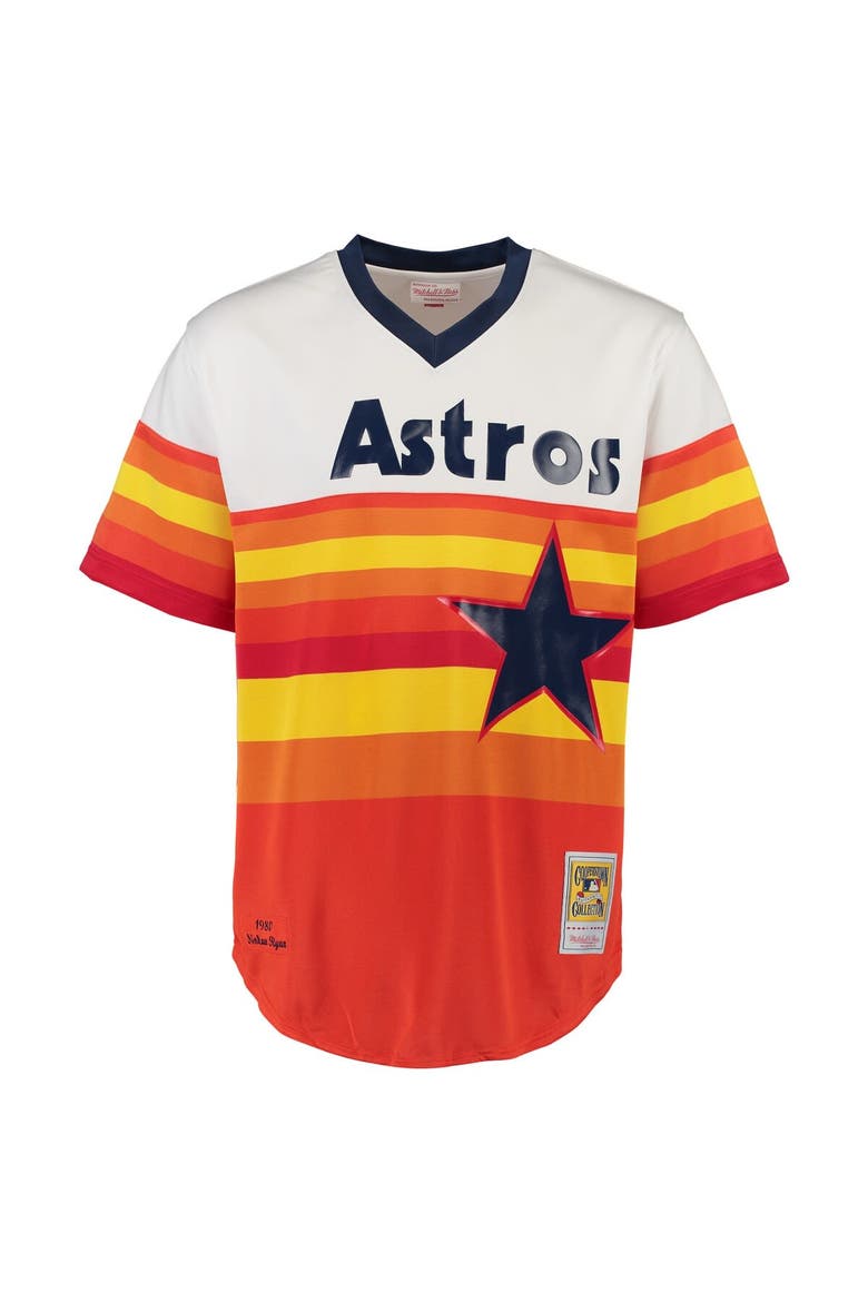 Men's Mitchell & Ness Nolan Ryan White Houston Astros Throwback Authentic Jersey, Alternate, color, White