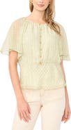 Vince Camuto Geo Print Ruffle Sleeve Top
