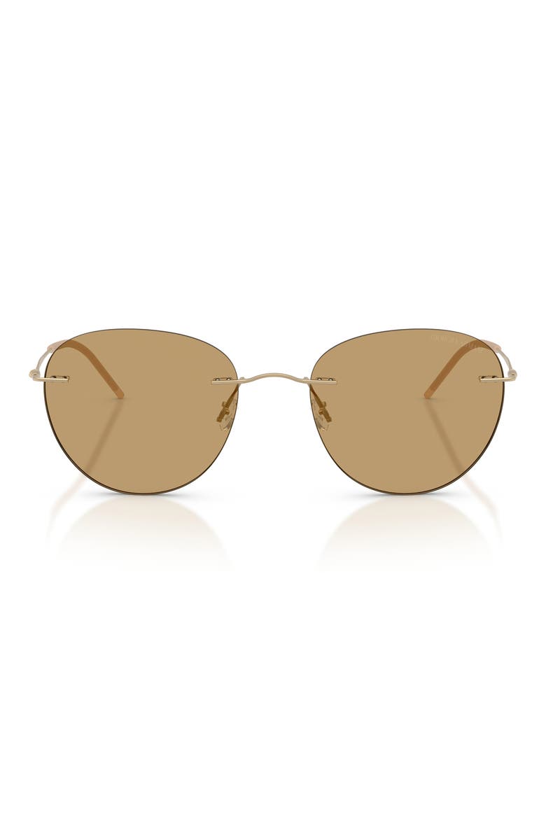 53mm Round Sunglasses, Main, color, MATTE PALE GOLD / BROWN