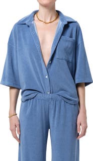 Citizens of Humanity Francis Cotton Blend French Terry Button-Up Shirt