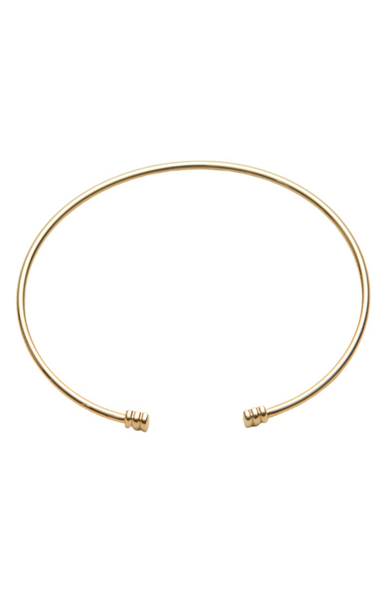 Argento Vivo Sterling Silver Flexible Rib Cuff Bracelet, Main, color, Gold