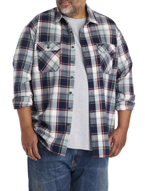 Big & Tall Winslow Plaid Flannel Sport Shirt