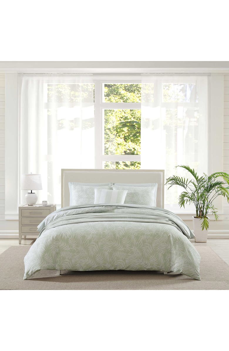 Tommy Bahama Art of Palms Cotton Duvet Cover Set, Alternate, color, Green